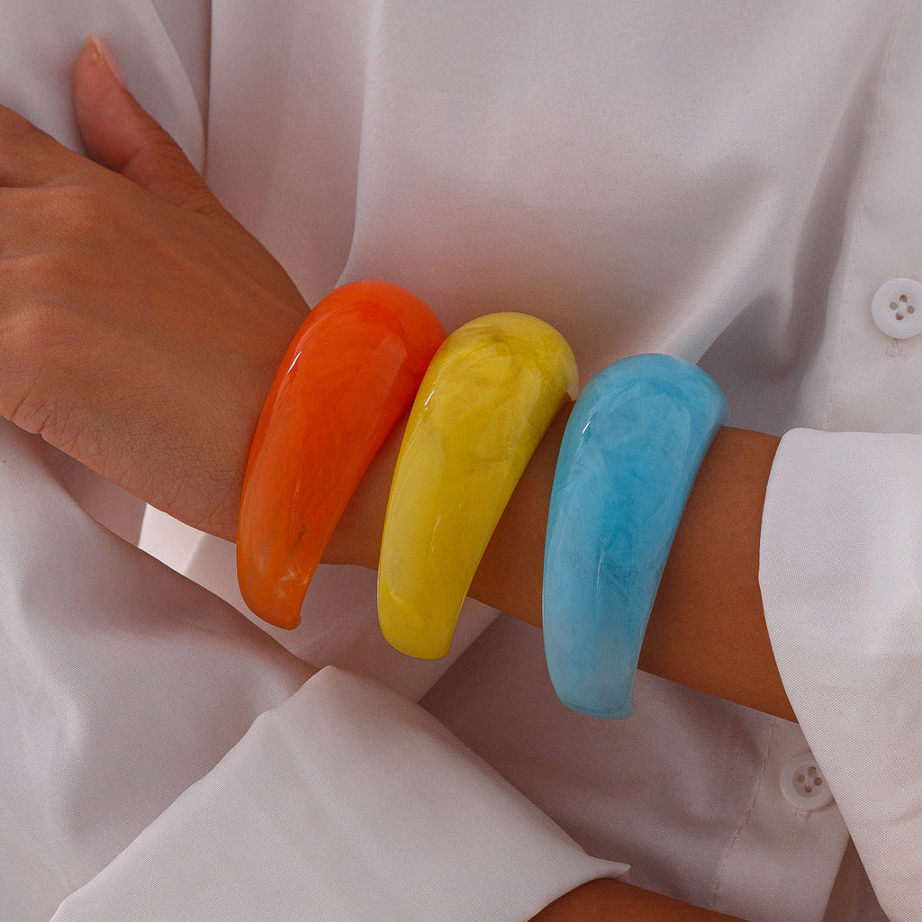 Open Style Marbled Acrylic Bracelet — bracelet, view 2