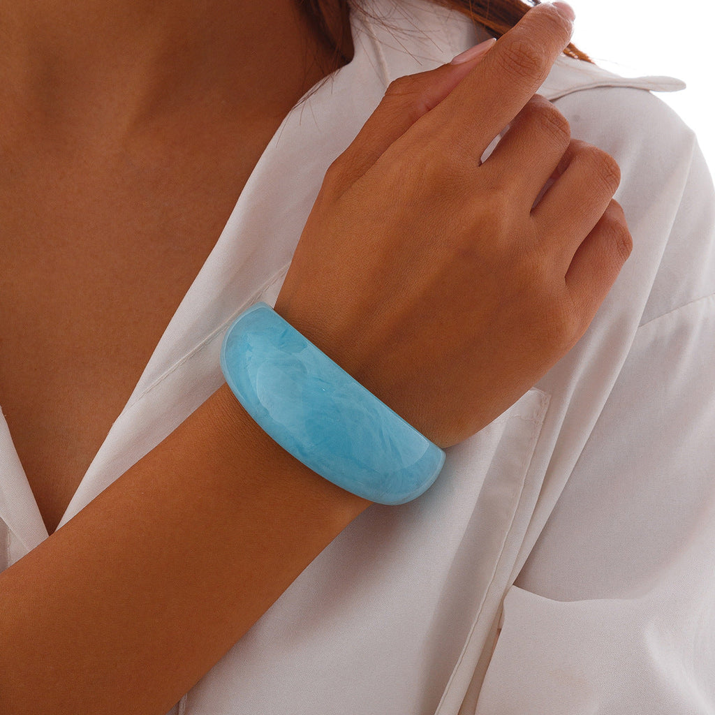 Open Style Marbled Acrylic Bracelet — bracelet, view 4
