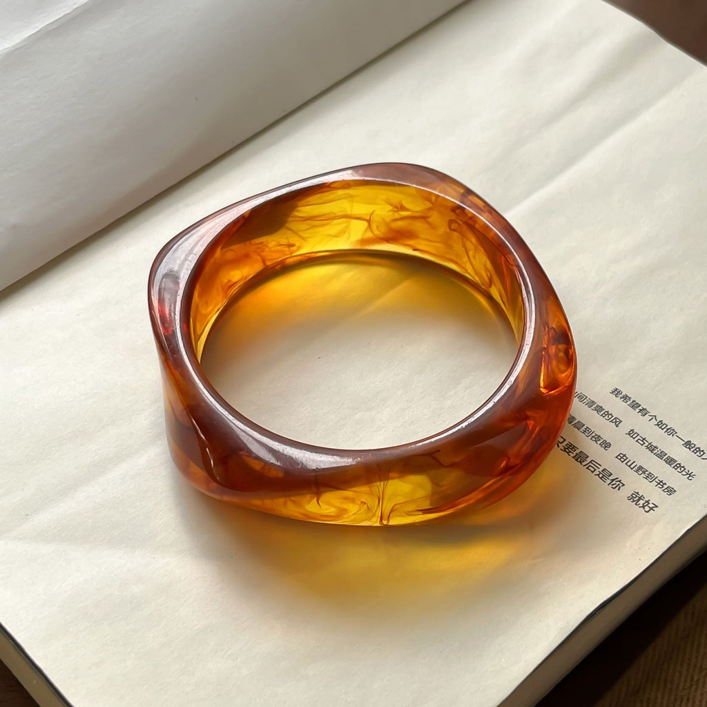 Tortoiseshell Polygon Acrylic Bracelet — bracelet, view 11