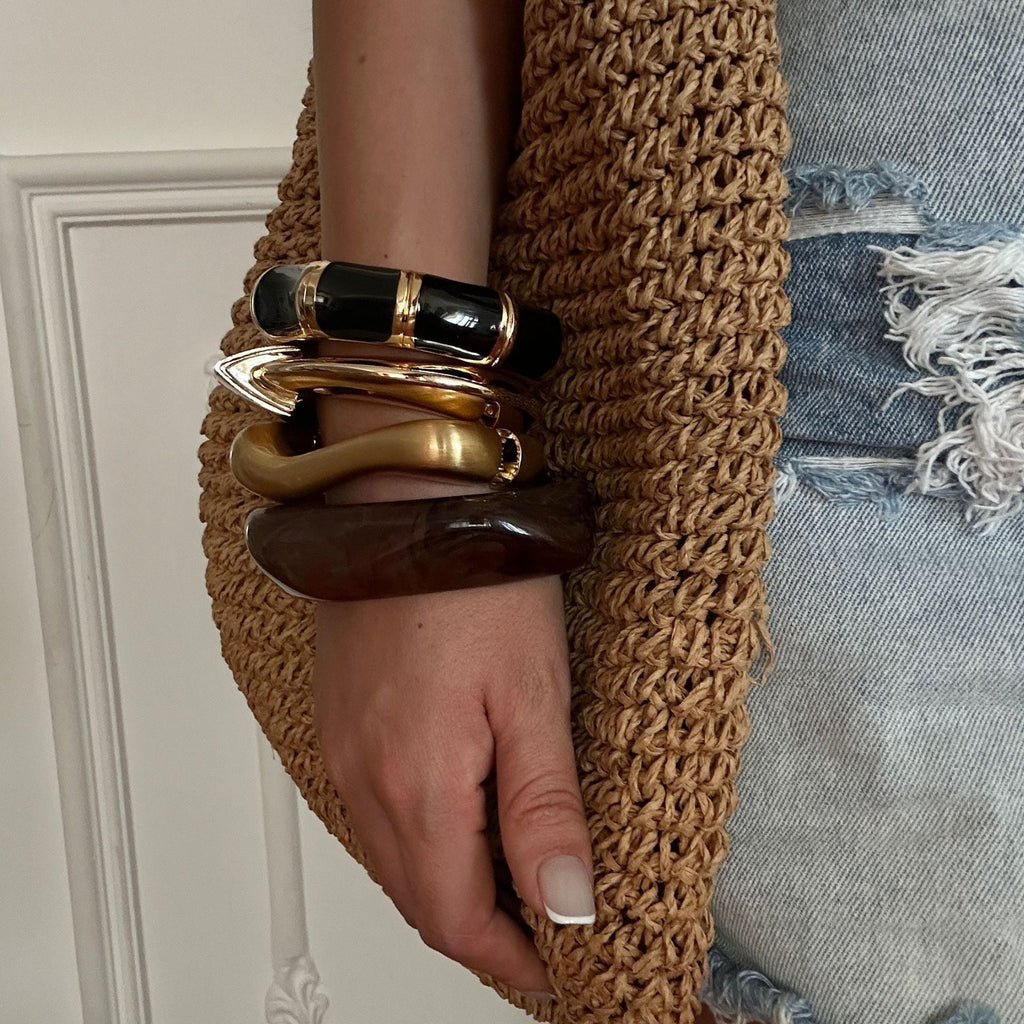 Marbled Acrylic Layered Bracelet — bracelet, view 4