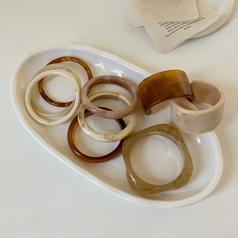 Layered Marbled Acrylic Bangle — bracelet