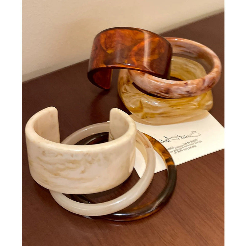 Layered Marbled Acrylic Bangle — bracelet, view 3