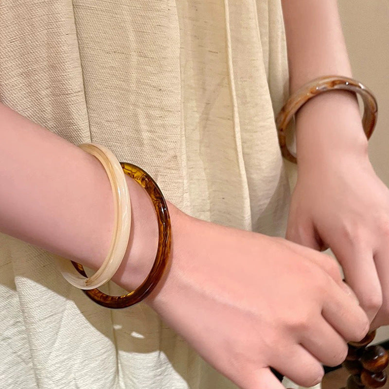 Layered Marbled Acrylic Bangle — bracelet, view 4