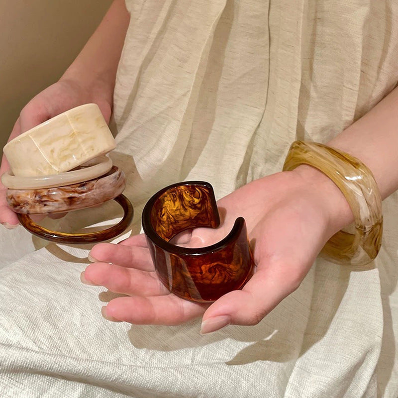 Layered Marbled Acrylic Bangle — bracelet, view 5