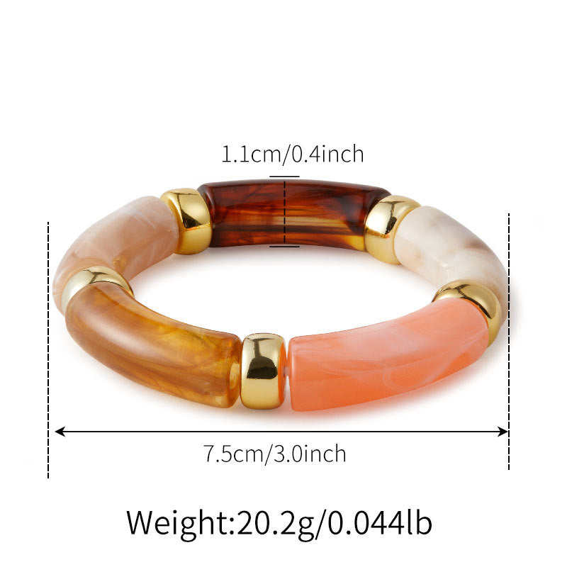 Leopard Print Spliced Acrylic Bracelet — bracelet, view 12