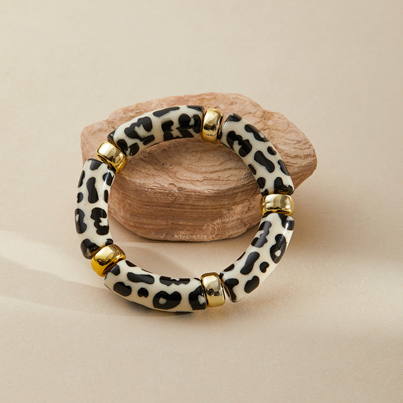 Colour Block Marbled Acrylic Bracelet — bracelet