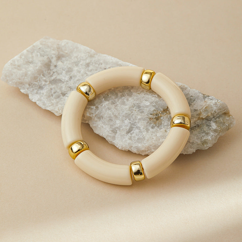 Colour Block Marbled Acrylic Bracelet — bracelet, view 2