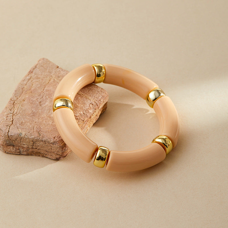 Colour Block Marbled Acrylic Bracelet — bracelet, view 3