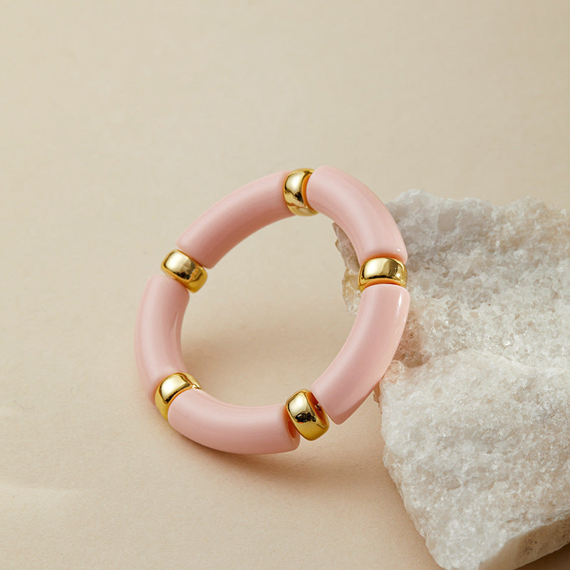 Colour Block Marbled Acrylic Bracelet — bracelet, view 4