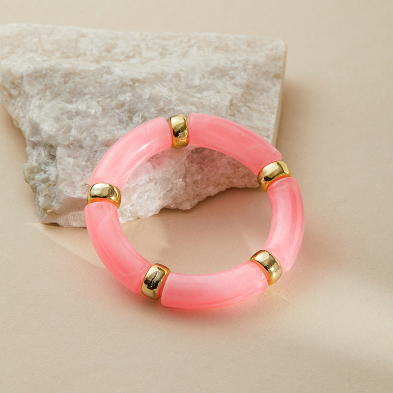 Colour Block Marbled Acrylic Bracelet — bracelet, view 5