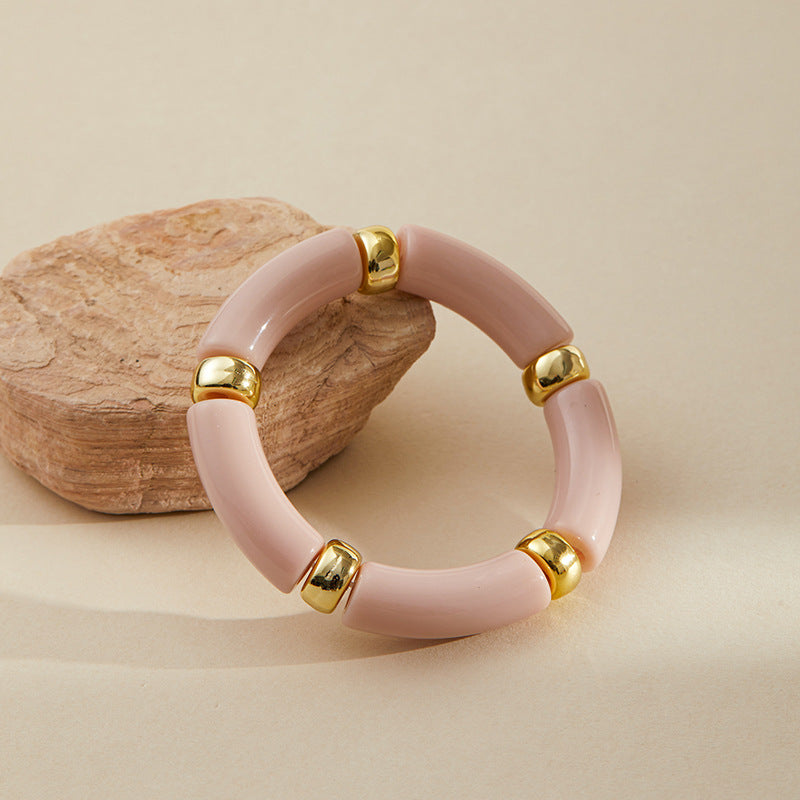 Colour Block Marbled Acrylic Bracelet — bracelet, view 6