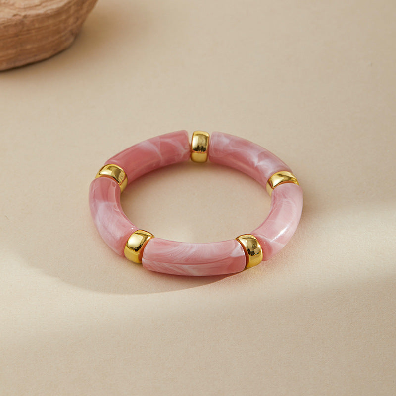Colour Block Marbled Acrylic Bracelet — bracelet, view 7