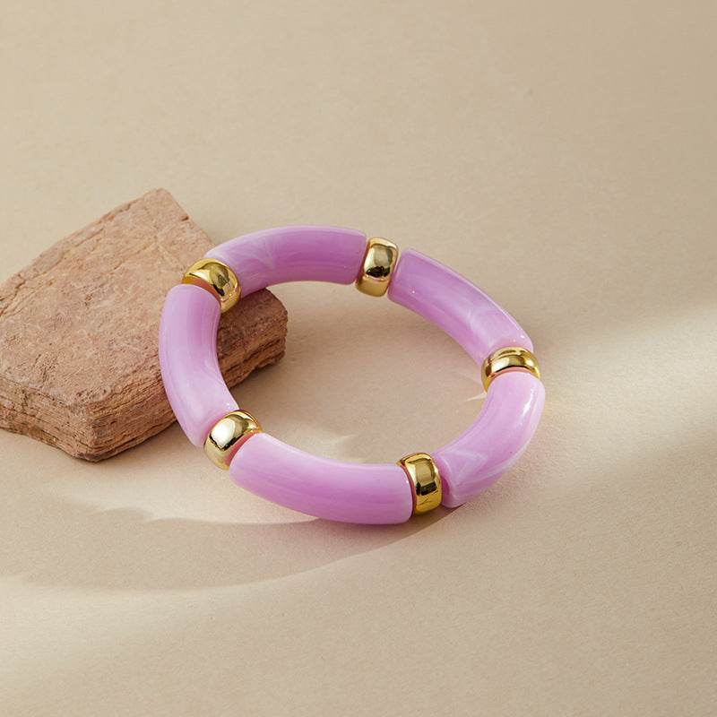 Colour Block Marbled Acrylic Bracelet — bracelet, view 8