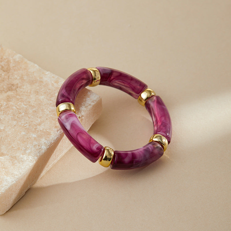 Colour Block Marbled Acrylic Bracelet — bracelet, view 9