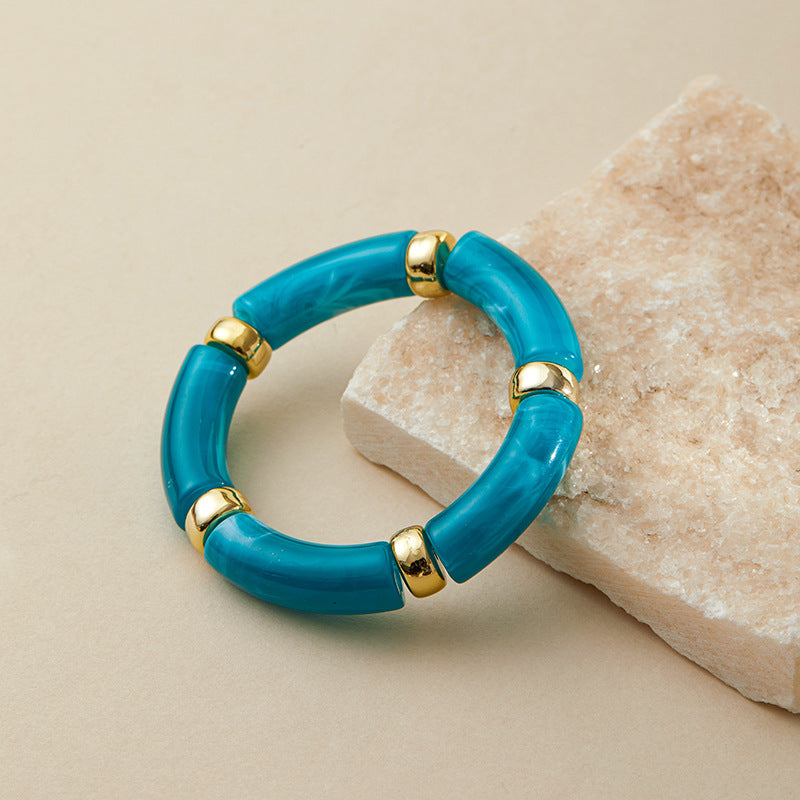 Colour Block Marbled Acrylic Bracelet — bracelet, view 12