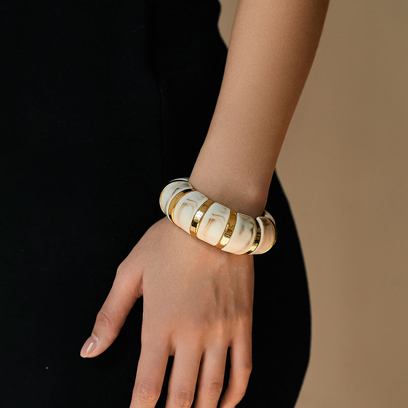 Stretchy Marbled Acrylic Bracelet — bracelet, view 3