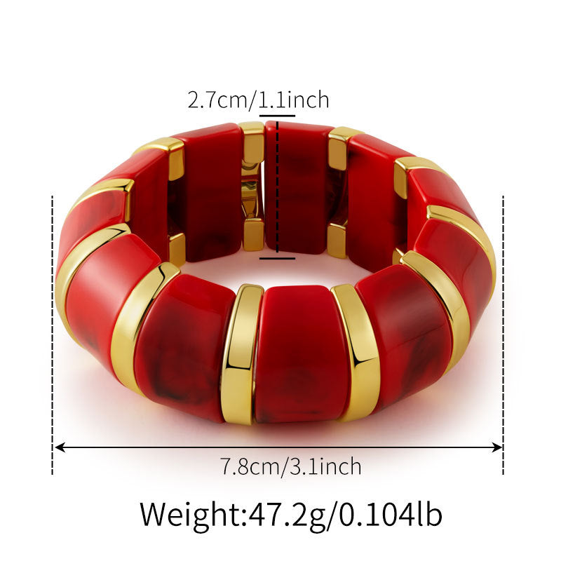 Stretchy Marbled Acrylic Bracelet — bracelet, view 13