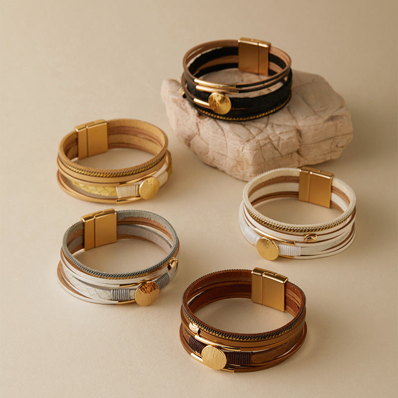 Layered PU Leather Bracelet — bracelet