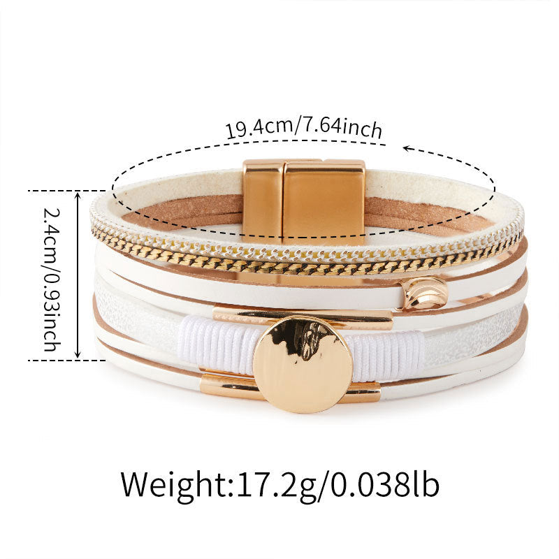 Layered PU Leather Bracelet — bracelet, view 6
