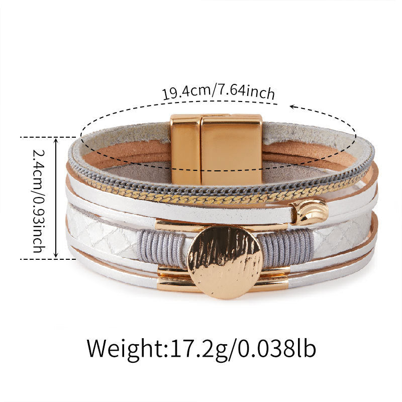 Layered PU Leather Bracelet — bracelet, view 7