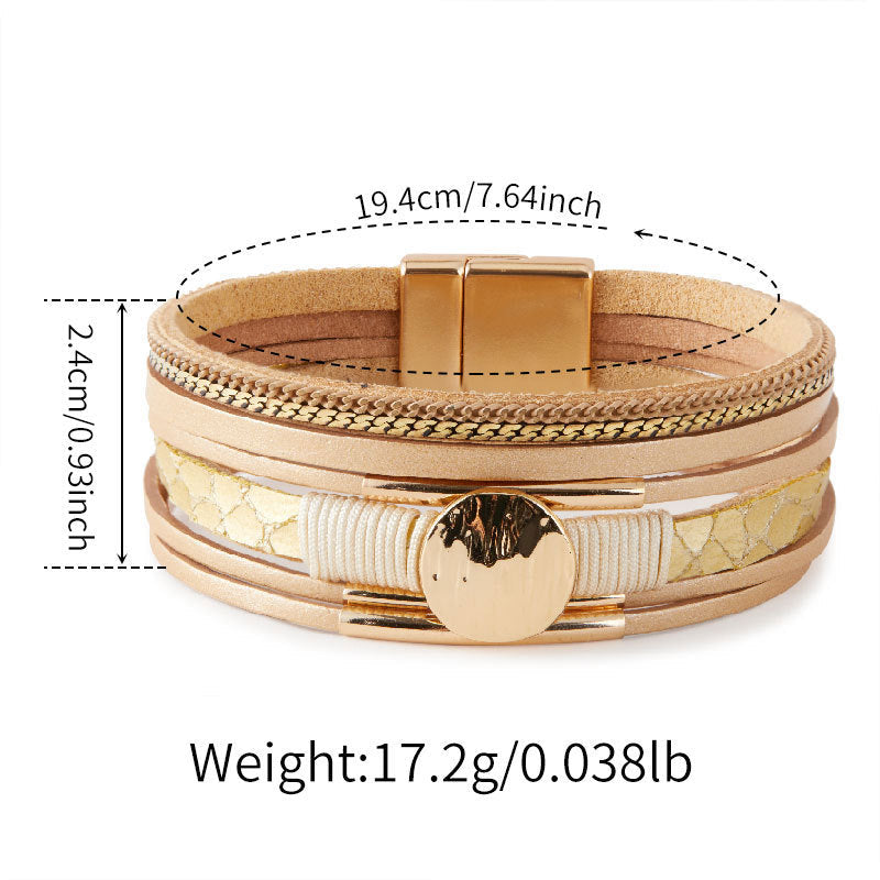 Layered PU Leather Bracelet — bracelet, view 8