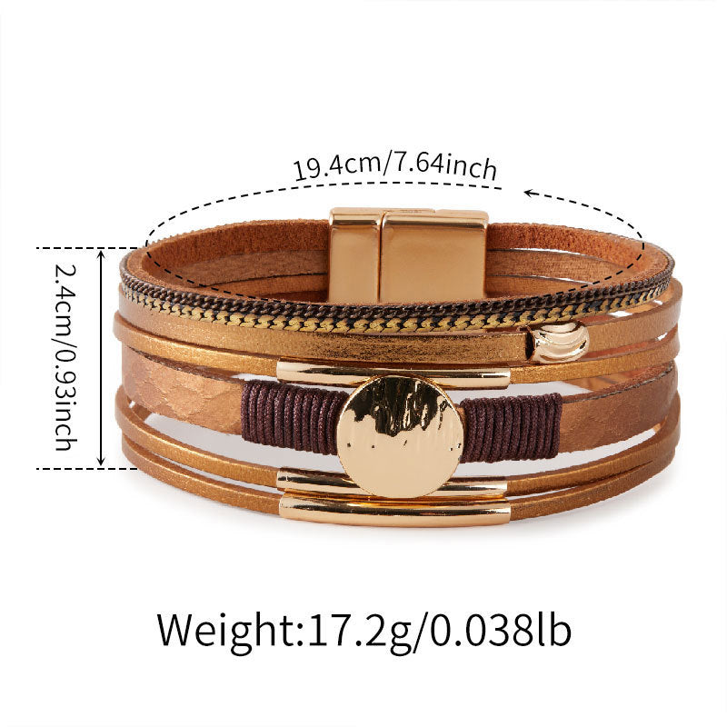 Layered PU Leather Bracelet — bracelet, view 9