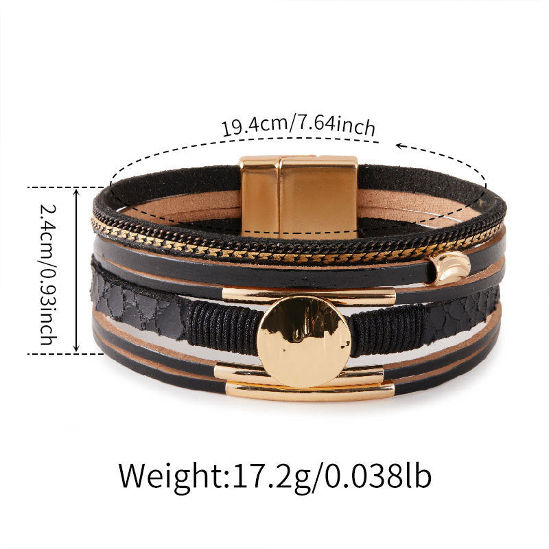 Layered PU Leather Bracelet — bracelet, view 10