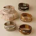 Pearl Detail Layered Leather Bracelet — bracelet