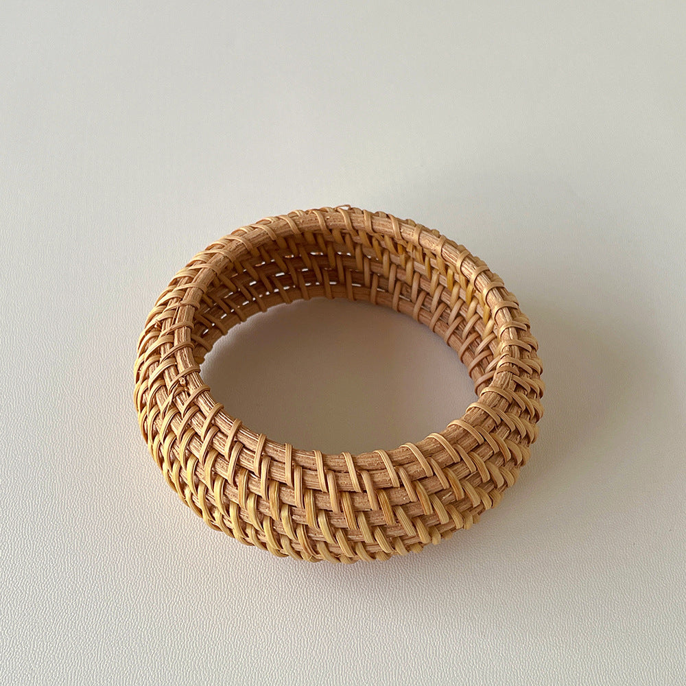 Braided Straw-Weave Bangle — bracelet, view 3