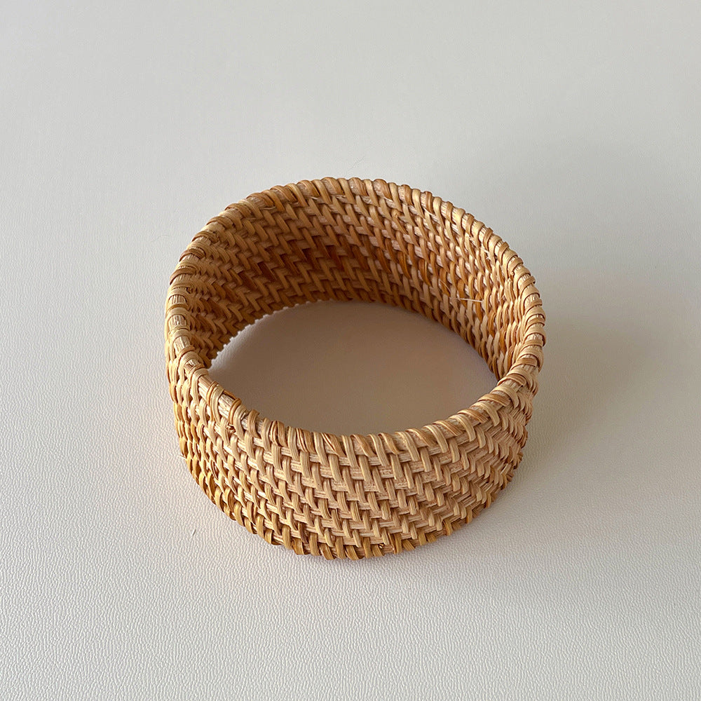 Braided Straw-Weave Bangle — bracelet, view 6