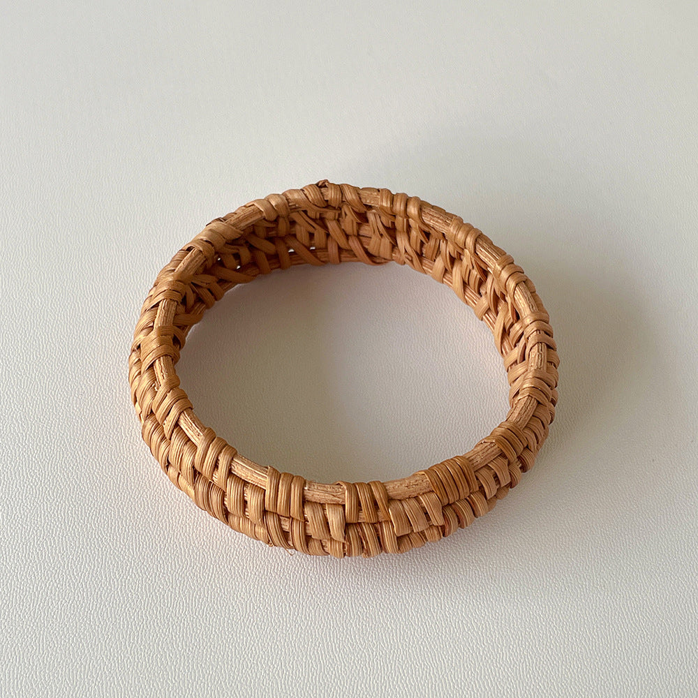 Braided Straw-Weave Bangle — bracelet, view 8