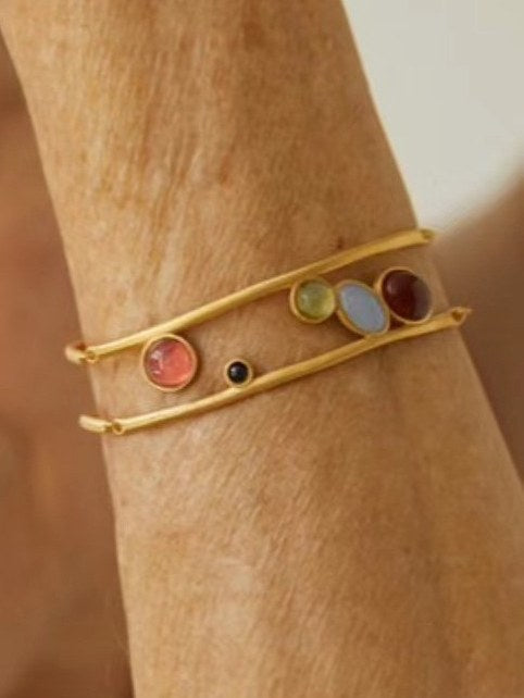 Hollow Out Layered Bracelet — gold bracelet, view 2
