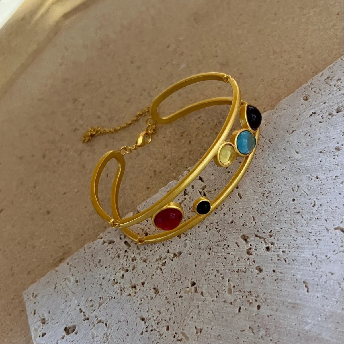 Hollow Out Layered Bracelet — gold bracelet, view 5