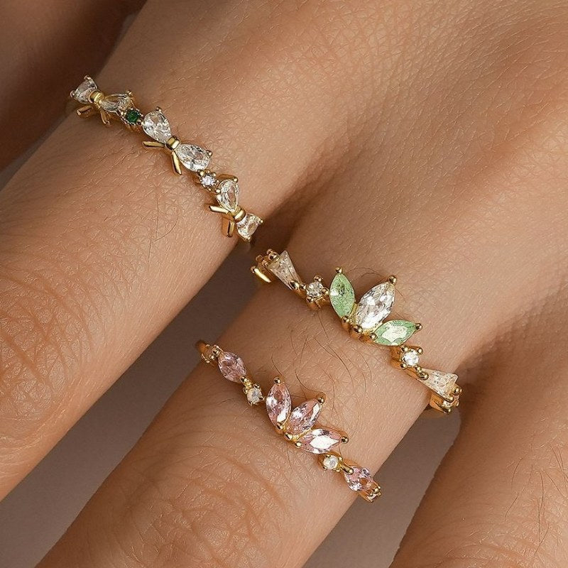 Zircon Flower And Moon Ring — ring