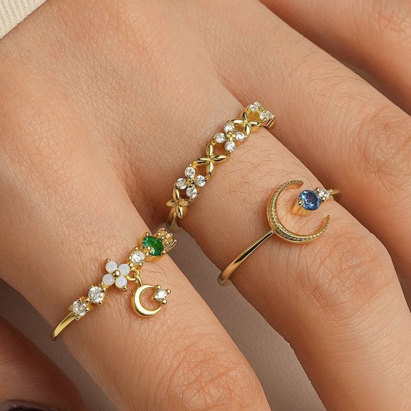Zircon Flower And Moon Ring — ring, view 2