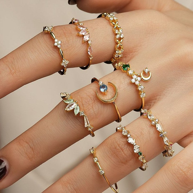 Zircon Flower And Moon Ring — ring, view 3