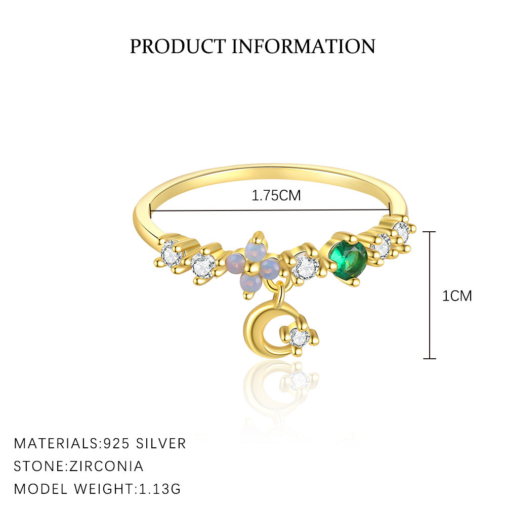 Zircon Flower And Moon Ring — ring, view 9