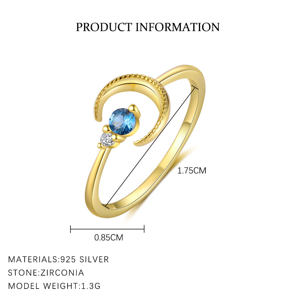 Zircon Flower And Moon Ring — ring, view 12