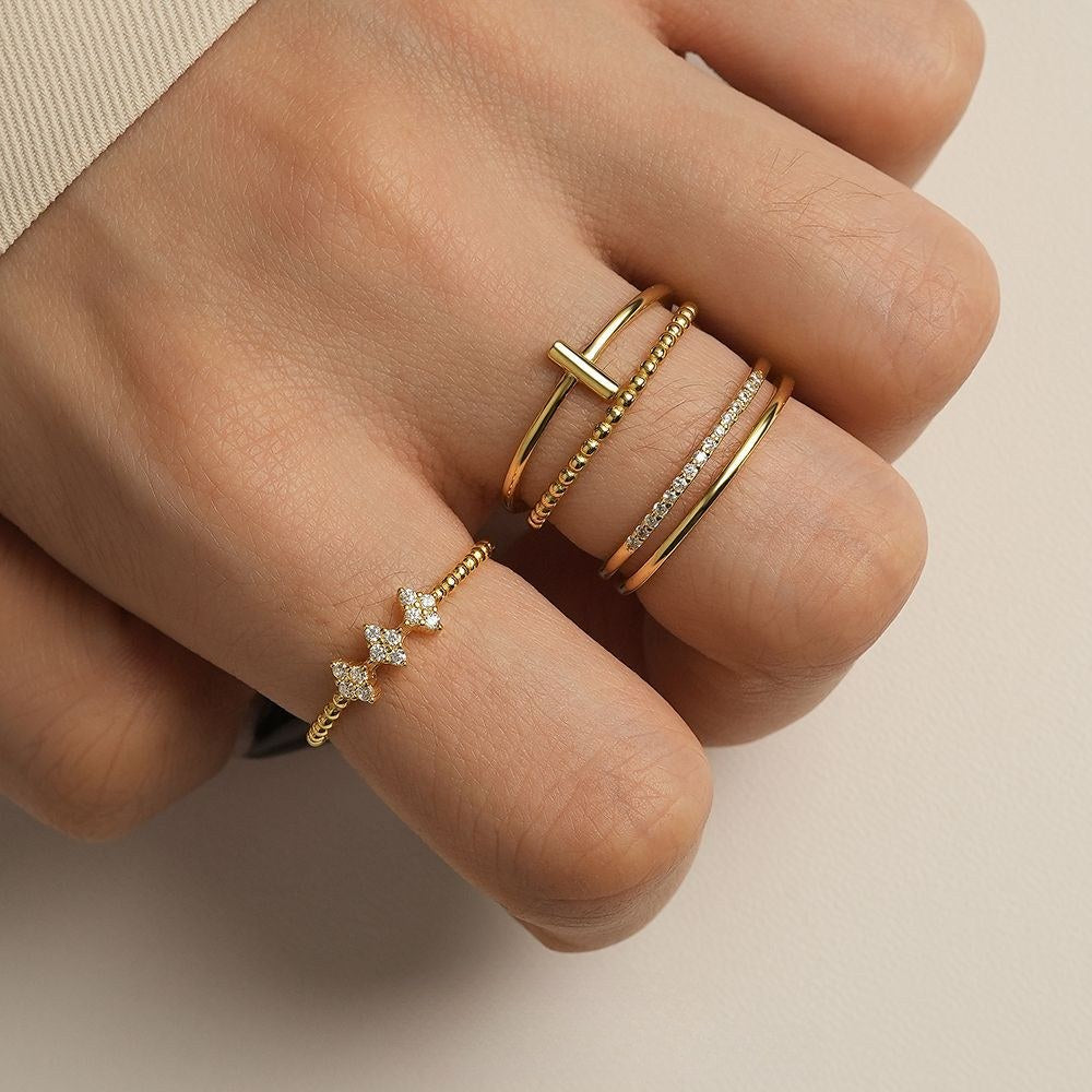 Layered Zircon Adjustable Ring — ring, view 3