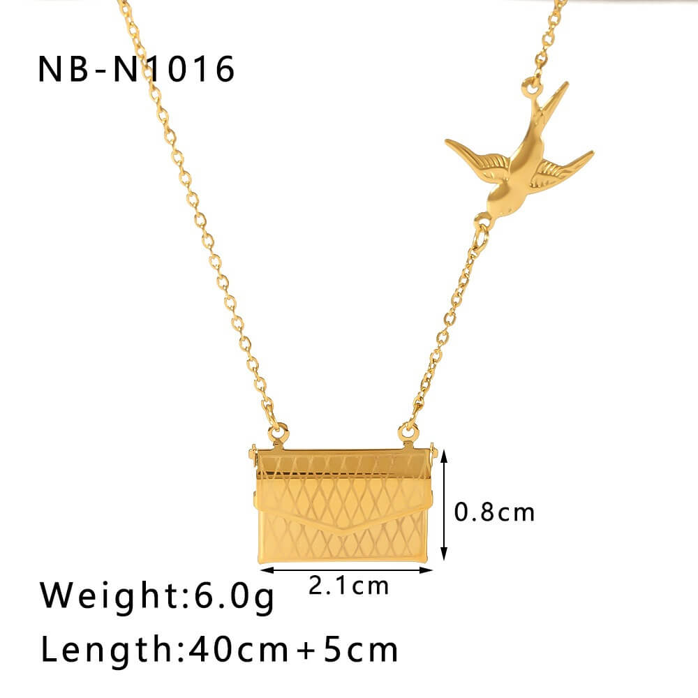 Book Locket Clavicle Necklace — gold c necklace, view 4