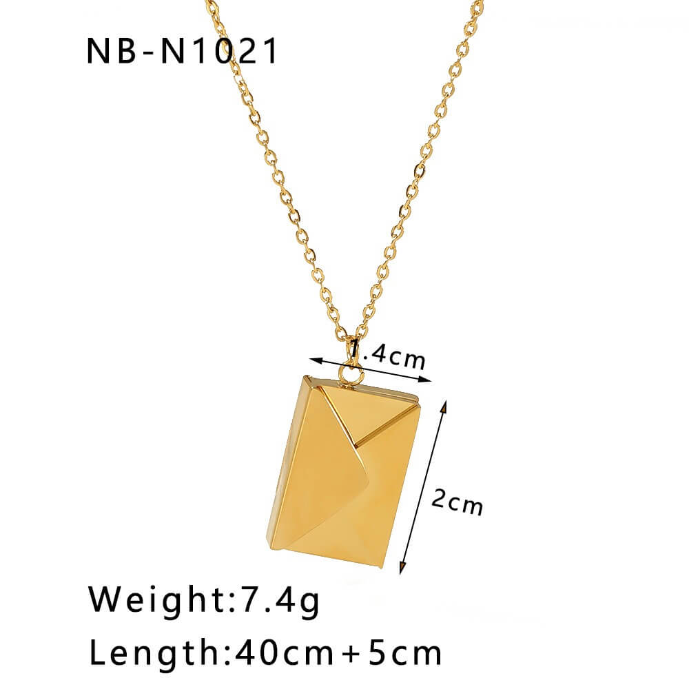 Book Locket Clavicle Necklace — gold c necklace, view 5