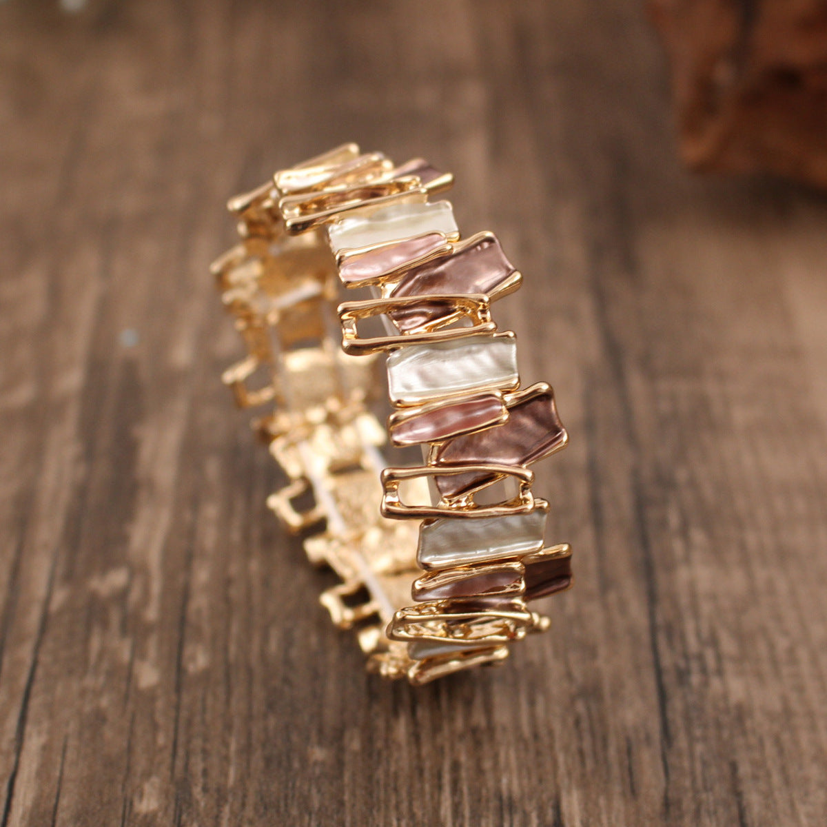 Irregular Zinc Alloy Splicing Bracelet — bracelet
