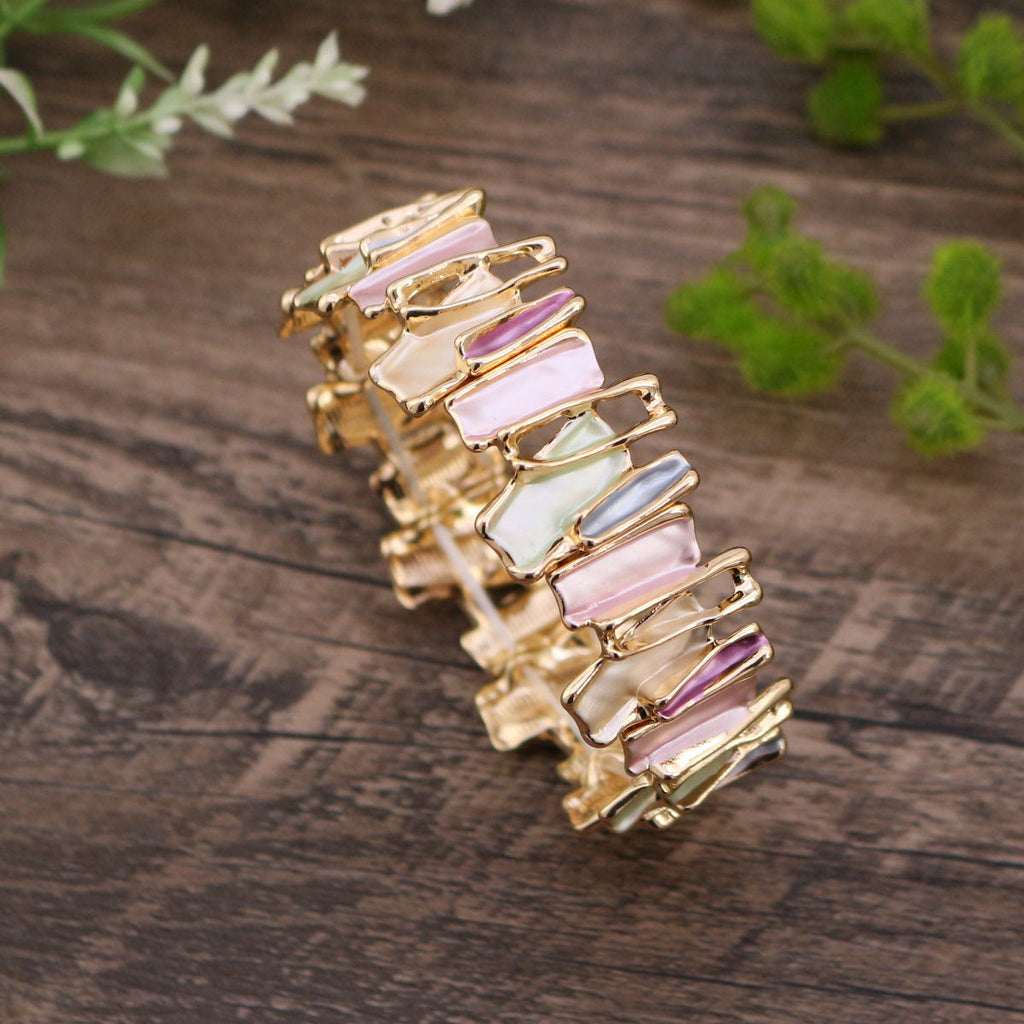 Irregular Zinc Alloy Splicing Bracelet — bracelet, view 2