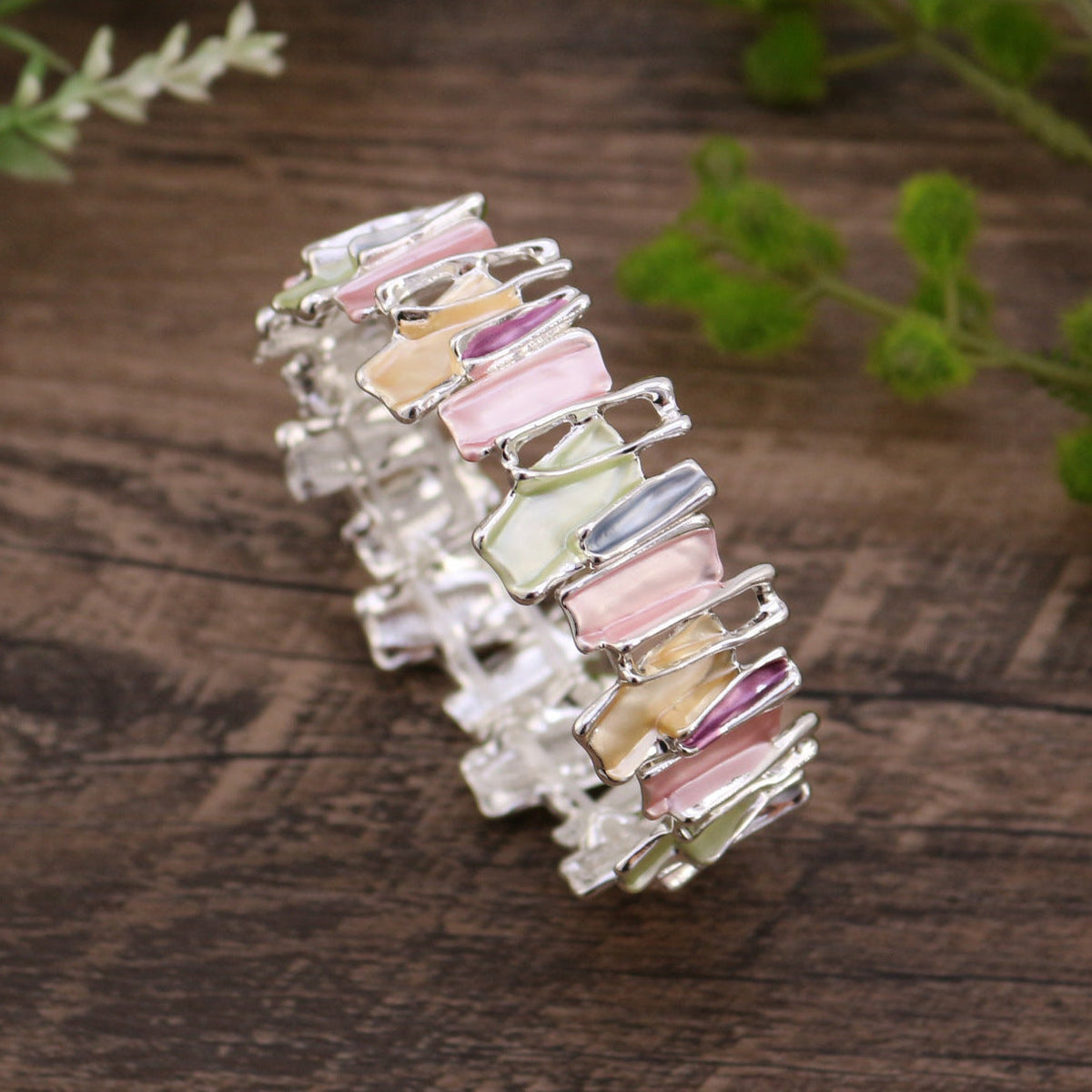 Irregular Zinc Alloy Splicing Bracelet — bracelet, view 3