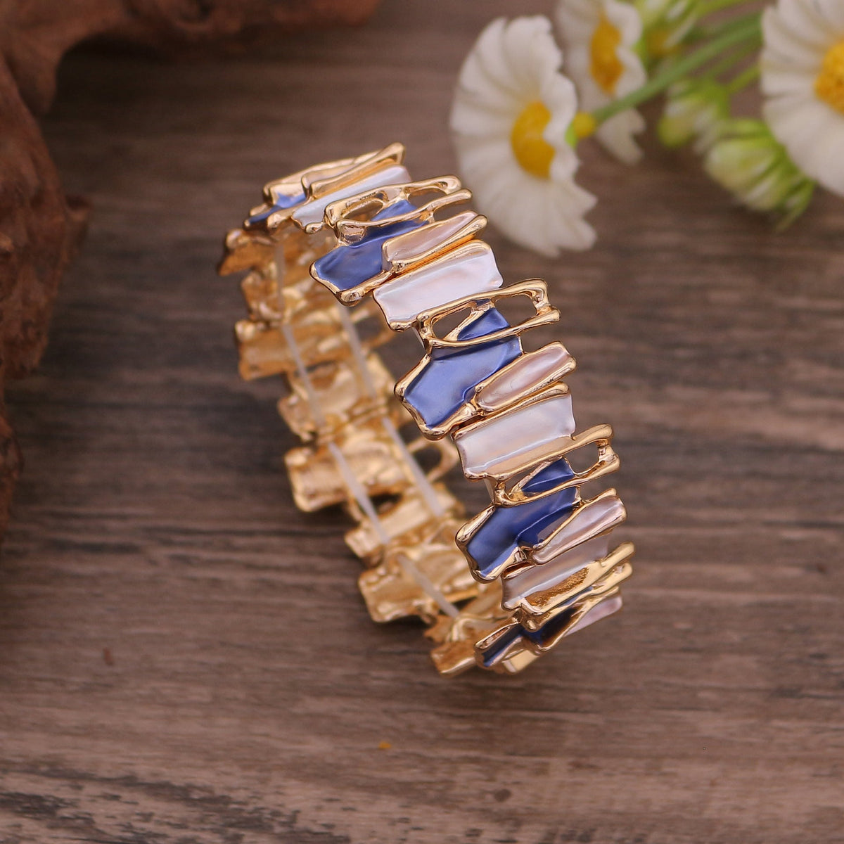 Irregular Zinc Alloy Splicing Bracelet — bracelet, view 5