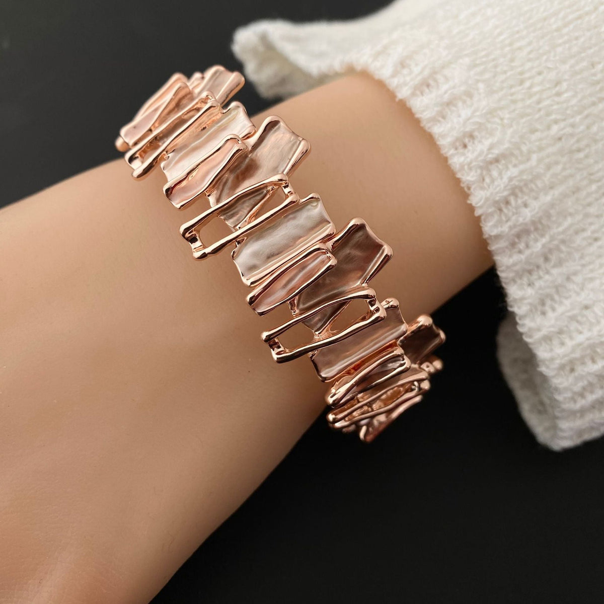 Irregular Zinc Alloy Splicing Bracelet — bracelet, view 6