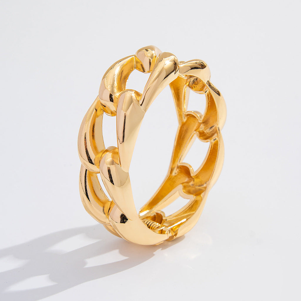 Twisted Gold Bangle Bracelet — bracelet, view 4