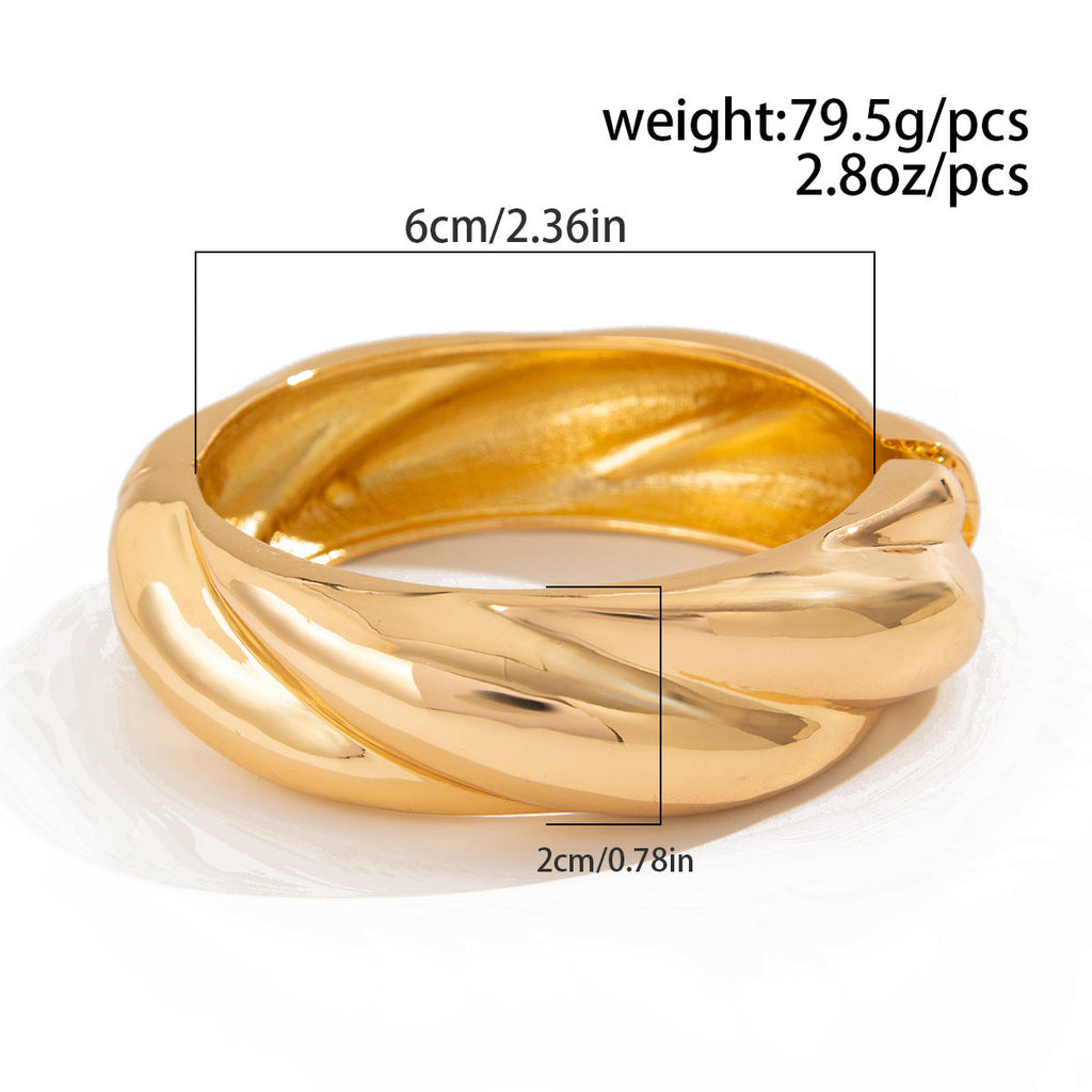 Twisted Gold Bangle Bracelet — bracelet, view 8