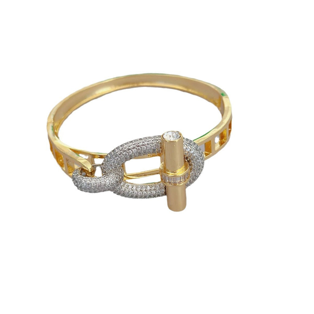 Zircon Studded Wrap Bracelet — bracelet, view 4
