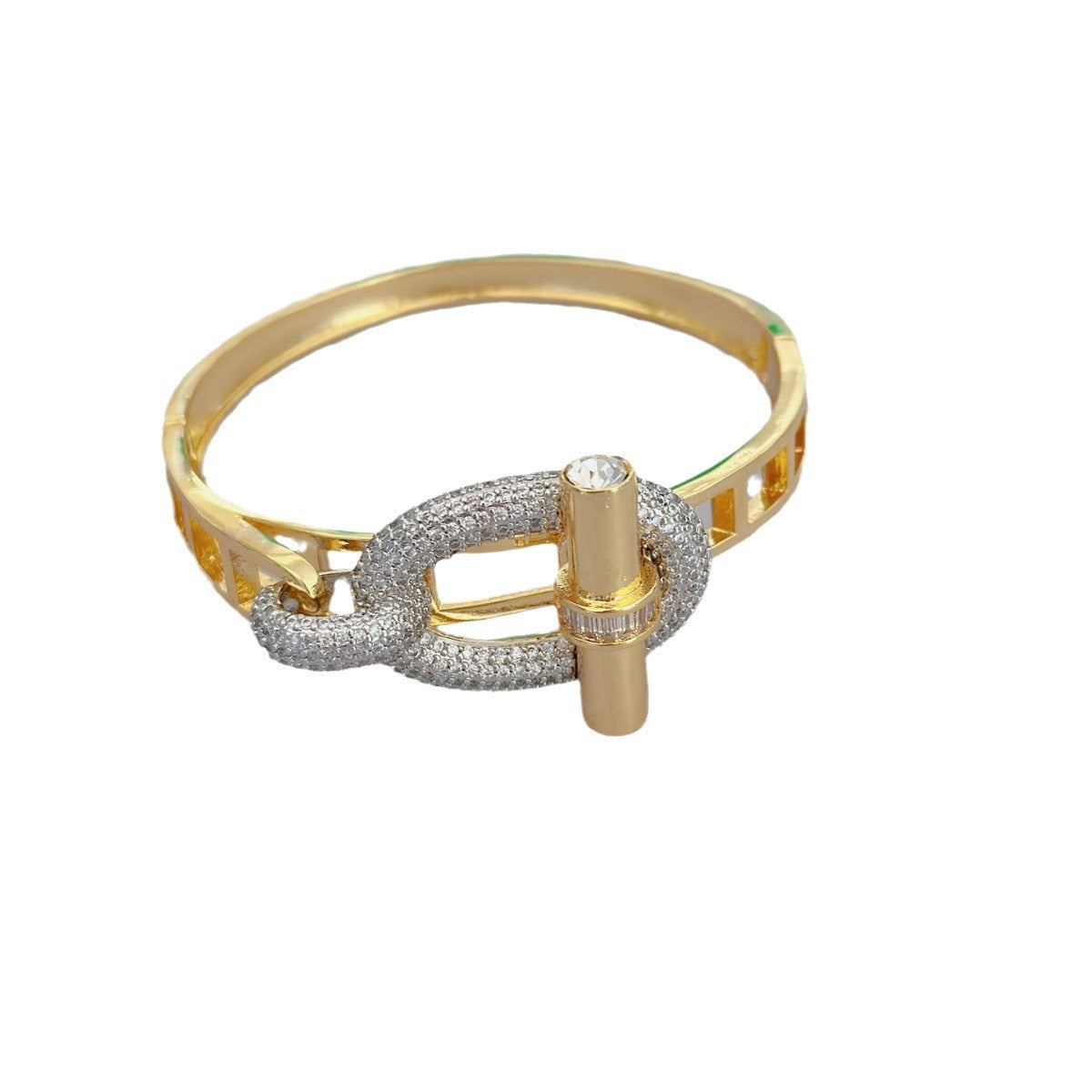 Zircon Studded Wrap Bracelet — bracelet, view 4
